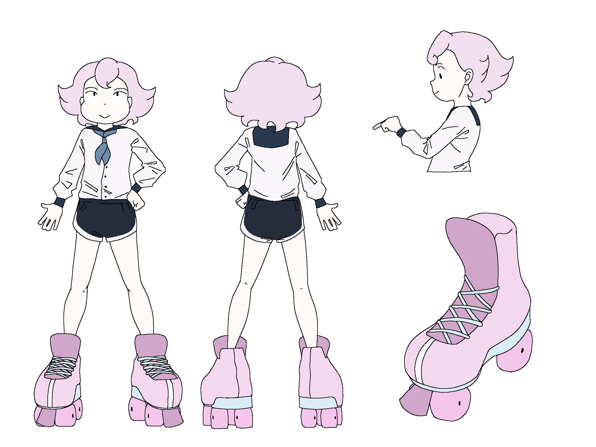 frances flat color character sheet